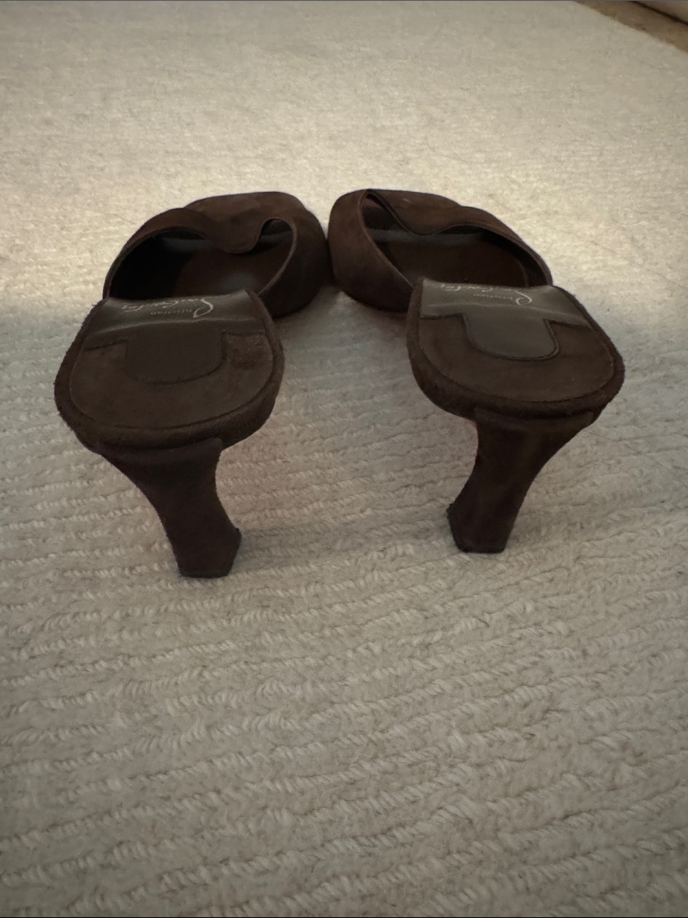 Christian Louboutin Dark Brown Suede Slide Mules - Picture 5 of 5